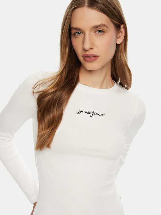 Guess Jeans Guess Jeans Тишърт W5RI58 KA0H1 Бял Regular Fit