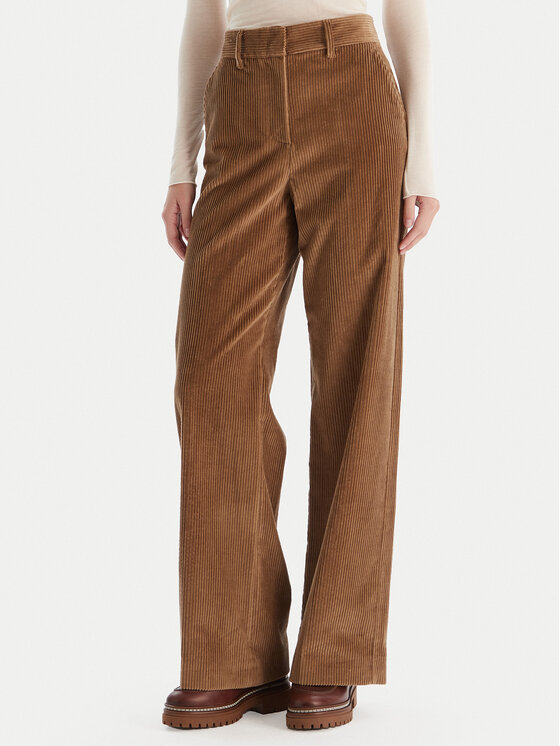 Weekend Max Mara Weekend Max Mara Kalhoty z materiálu Tania 2525136092 Hnědá Wide Leg