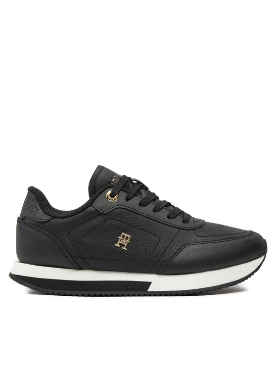 Tommy Hilfiger Snīkeri Elevated Essent Runner Monogram FW0FW08285 Melns