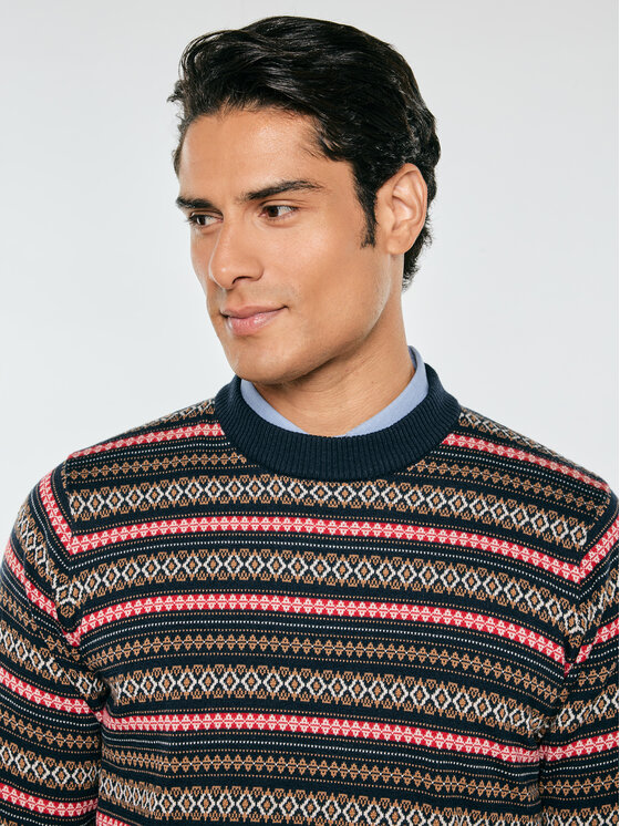 BIG STAR BIG STAR Sweter LARS Kolorowy Basic Fit