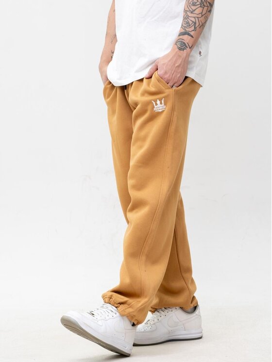 Jigga Wear Jigga Wear Spodnie dresowe Szerokie regulowane luźne 130314 Beżowy Baggy Fit