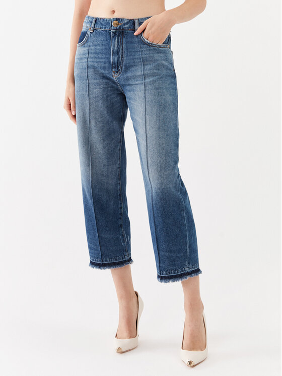 Pinko Džínsy Barbara 101713 A146 Modrá Boyfriend Fit