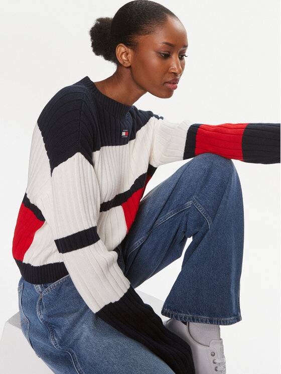 Tommy Jeans Tommy Jeans Pullover Colorblock Badge DW0DW18117 Bunt Regular Fit