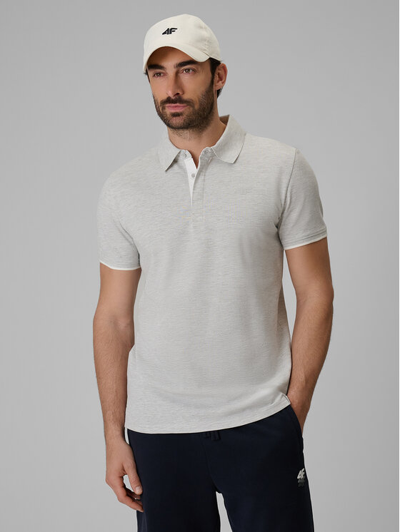 4F 4F Polo COMMERCIAL Szary jasny Regular Fit