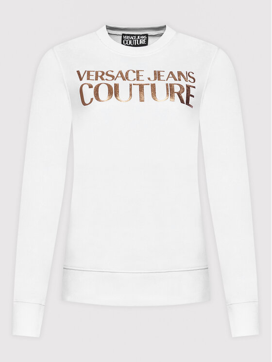 Versace Jeans Couture Versace Jeans Couture Mikina Logo 72HAIT01 Biela Regular Fit
