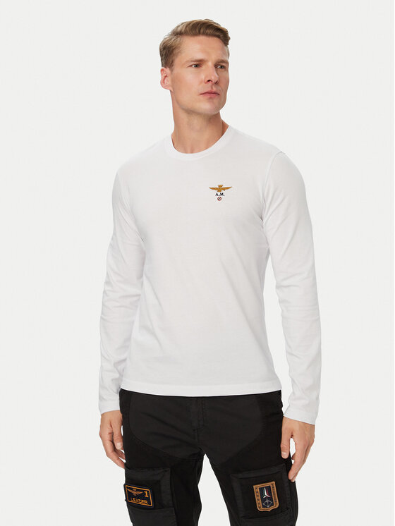 Aeronautica Militare Longsleeve 262TS2390UJ00372 Alb Regular Fit