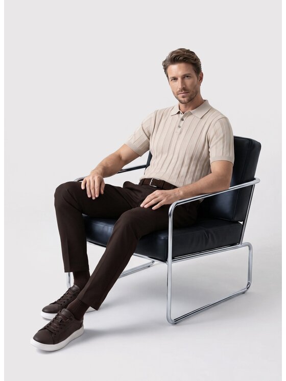Pako Lorente Pako Lorente Polo P26WF-TX-011 Beżowy Regular Fit
