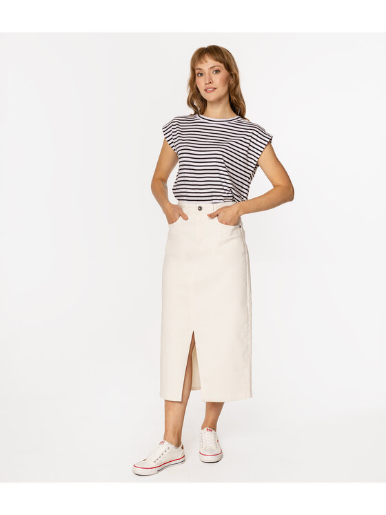 Lee Cooper Lee Cooper Spódnica jeansowa RAIA 4842 Biały Regular Fit