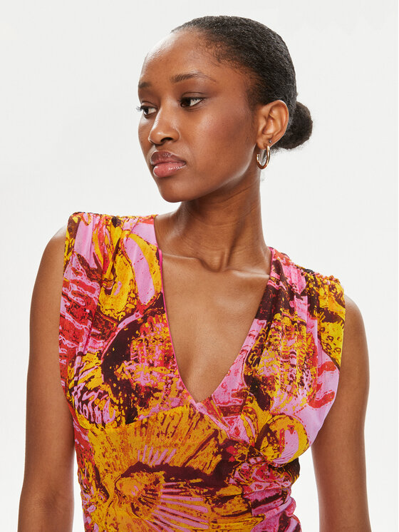 PINKO Pinko Cocktail obleka Androgeo Abito 103224 A1OB Roza Slim Fit