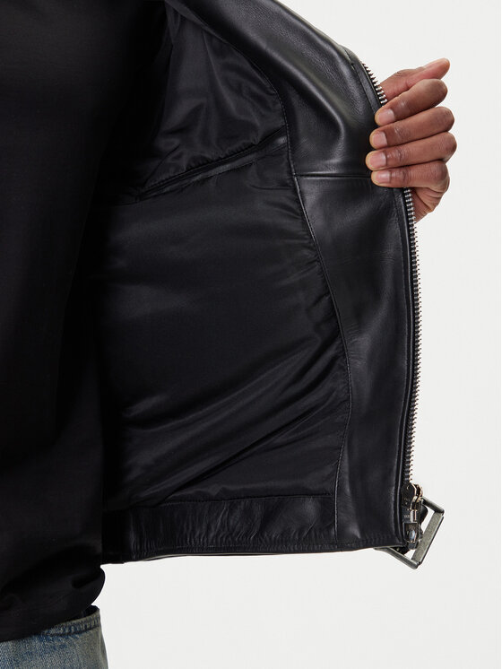 NEW ROCK NEW ROCK Кожено яке W-NRLMJ076-S1 Черен Regular Fit