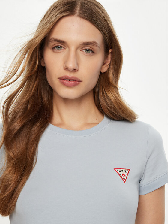 Guess Guess Tričko SS CN MINI TRIANGLE Modrá Shirt Fit