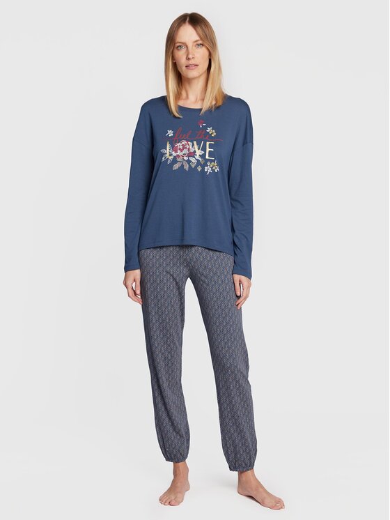 Triumph Triumph Piżama Sets 10213410 Niebieski Relaxed Fit