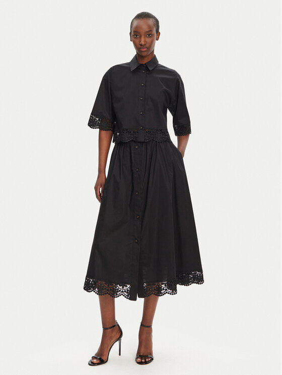 TWINSET TWINSET Trapecijos formos sijonas 251TT2095 Juoda Regular Fit