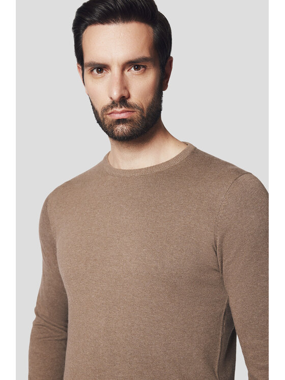 Lancerto Lancerto Sweter Joakim SW073224000055 Beżowy Regular Fit