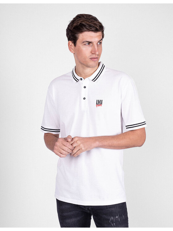 Les Hommes Les Hommes Polokošile UIT501 730U | LHU Gang Bílá Regular Fit