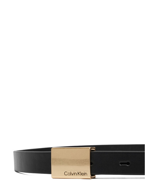Calvin Klein Calvin Klein Pasek Titlecase Plaque Belt 20Mm LV04F7089G Czarny