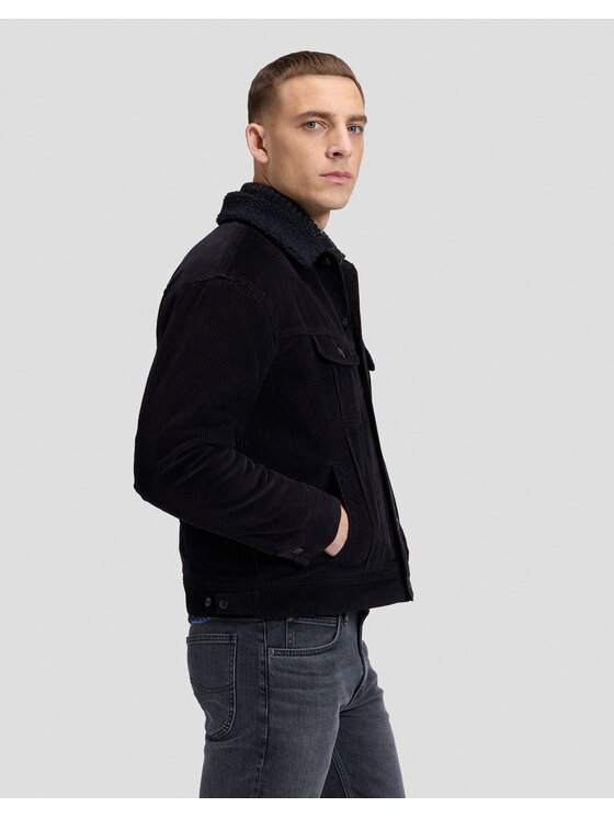 Lee Lee Kurtka jeansowa RELAXED SHERPA JACKET Czarny Relaxed Fit