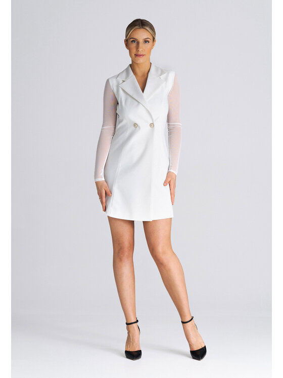 FIGL FIGL Sukienka SUKIENKA M937 Écru Regular Fit