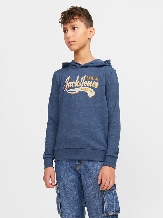 Jack&Jones Junior Džemperis ar kapuci Logo 12257309 Zils Standard Fit