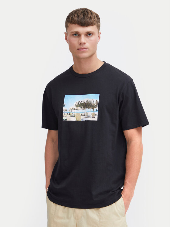 Solid Solid Tricou 21108237 Negru Regular Fit