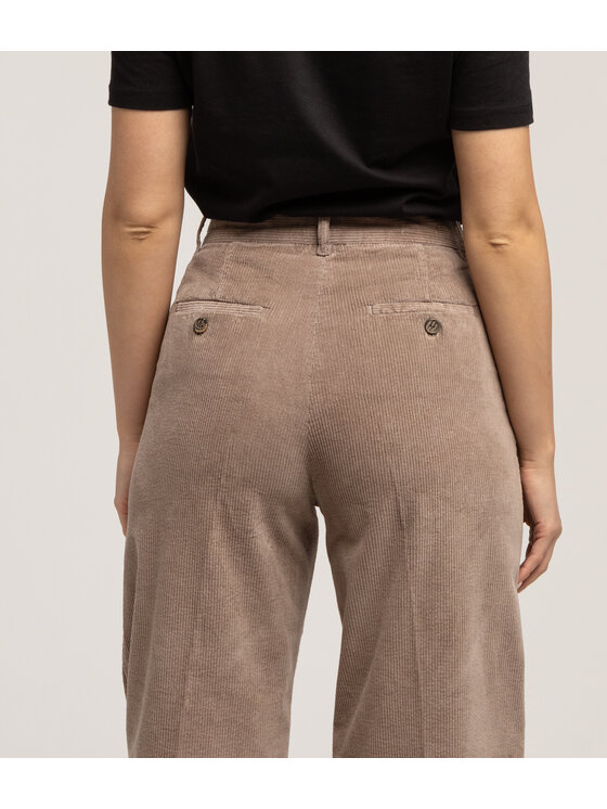 Lee Cooper Lee Cooper Spodnie materiałowe LUNAR CORD Brązowy Wide Leg