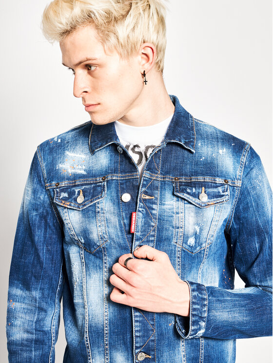 Dsquared2 Dsquared2 Jeans jakna Macchia Dan Denim S74AM1027.S30342 Mornarsko modra Regular Fit