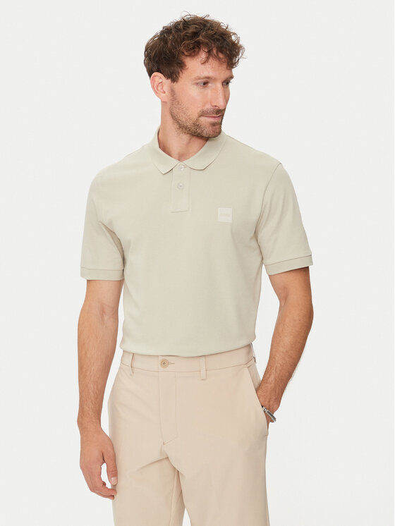 Boss Polo Majica Passenger 50507803 Bež Slim Fit