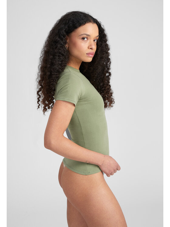 Style Republic Style Republic T-Shirt Shortsleeve Basic Zielony Curvy Fit