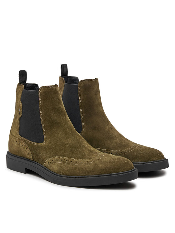 BOSS Boss Kotníková obuv s elastickým prvkem Calev 50523007 Khaki