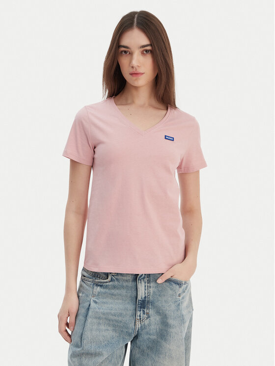 HUGO HUGO T-Shirt Classic 50513667 Růžová Slim Fit