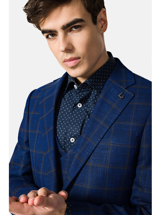 Lancerto Lancerto Marynarka MA073222000001 Granatowy Slim Fit