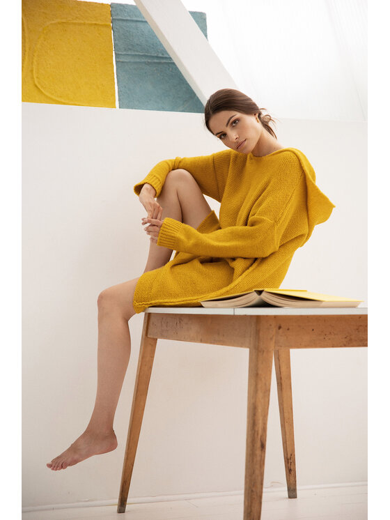 BeWear BeWear Sveter BK089 Žltá Comfortable Fit