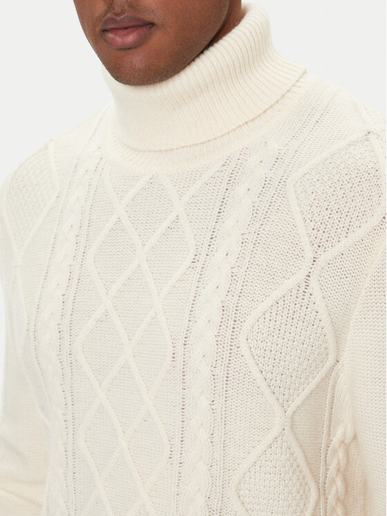 Tommy Hilfiger Tommy Hilfiger Rollkragenpullover MW0MW40914 Écru Regular Fit