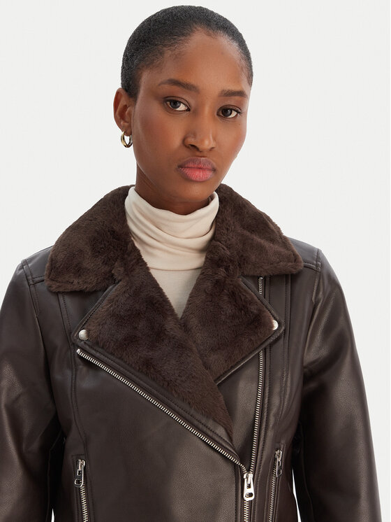 Vero Moda Vero Moda Kurtka z imitacji skóry Hailey 10250405 Brązowy Regular Fit