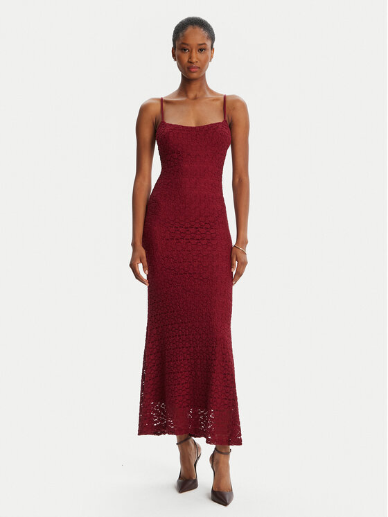 BARDOT Sukienka koktajlowa Adoni Mesh 57998DB1 Bordowy Regular Fit