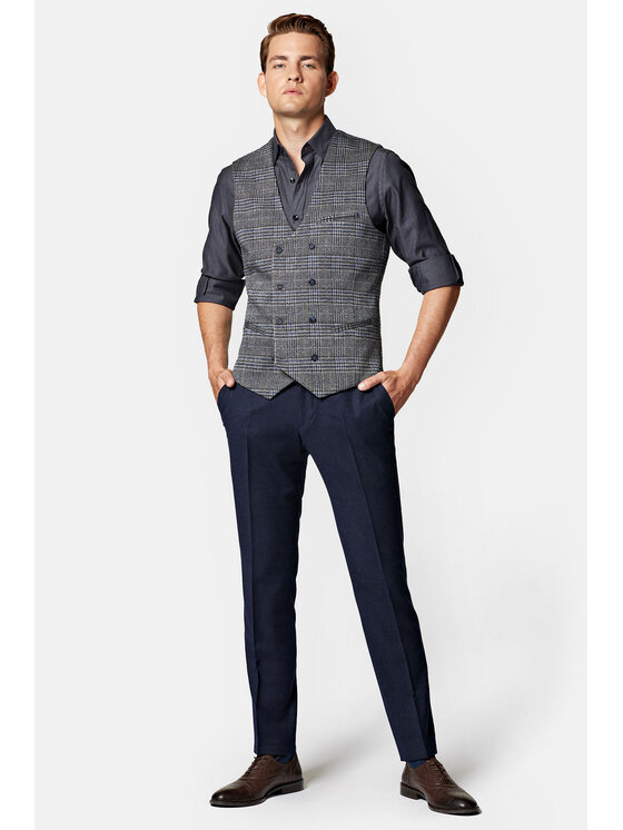 Lancerto Lancerto Kamizelka Boltby KA131223000007 Szary Slim Fit