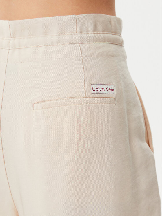 Calvin Klein Jeans Calvin Klein Jeans Hlače iz tkanine J20J225339 Bež Straight Fit
