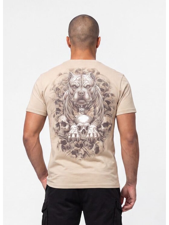PITBULL PITBULL T-Shirt GUARDIAN ANGEL Beżowy Regular Fit