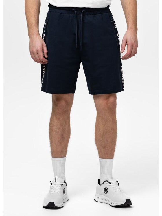 PITBULL PITBULL Szorty sportowe TAPE PARKER Granatowy Regular Fit