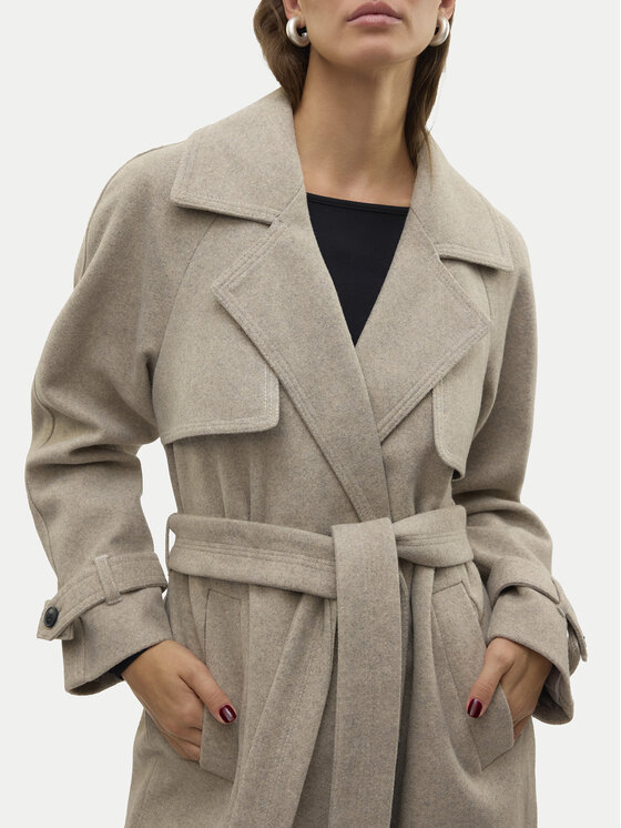 Vero Moda Vero Moda Kabát pro přechodné období Pop Miley 10319995 Béžová Regular Fit