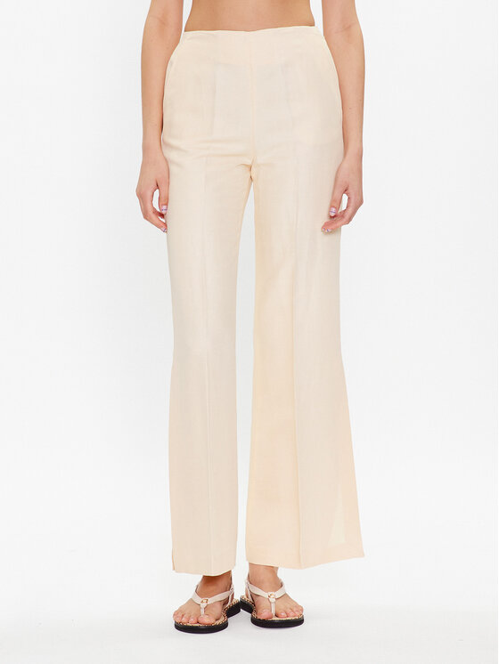 TWINSET TWINSET Kalhoty z materiálu 231TT2776 Écru Regular Fit