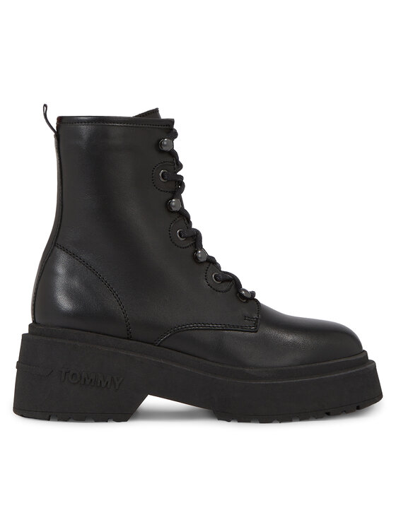 Tommy Jeans Škornji Tjw Lace Up Boot Chunky EN0EN02404 Črna