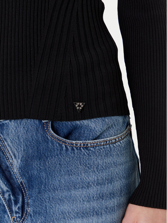 Guess Guess Džemper W5YR08 Z0040 Crna Slim Fit