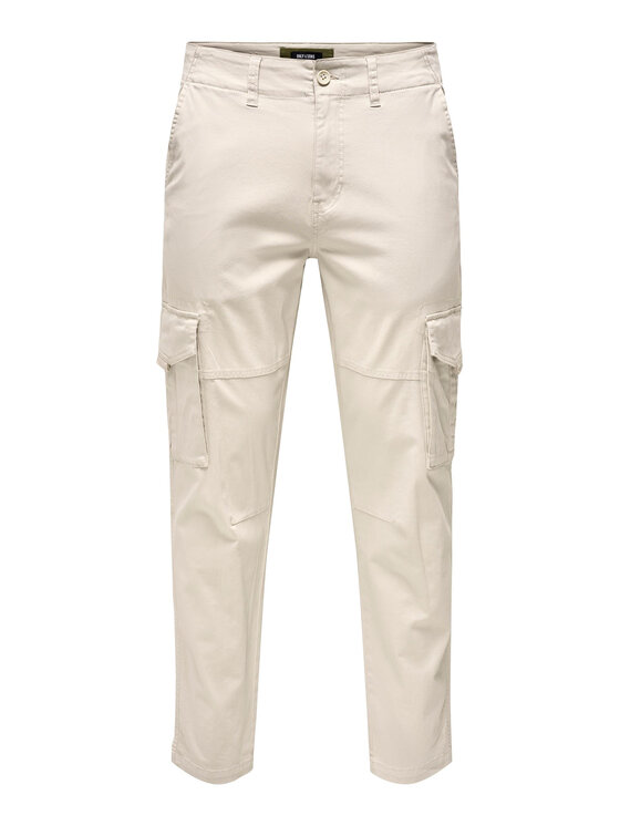 Only & Sons Only & Sons Pantaloni di tessuto 22025431 Écru Tapered Fit