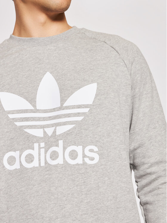 adidas adidas Majica dugih rukava adicolor Classics Trefoil Crewneck H06650 Siva Regular Fit