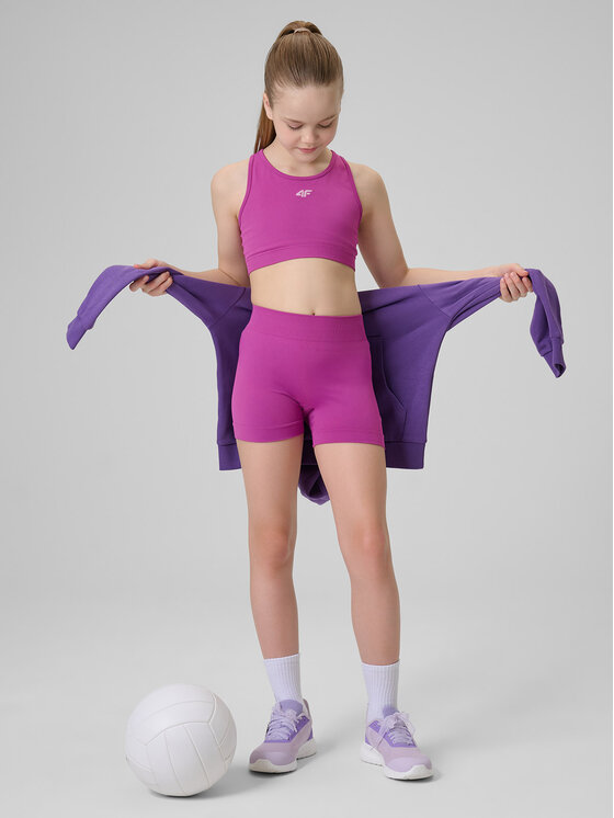 4F 4F Kolarki JOY MOTION Różowy ciemny Slim Fit
