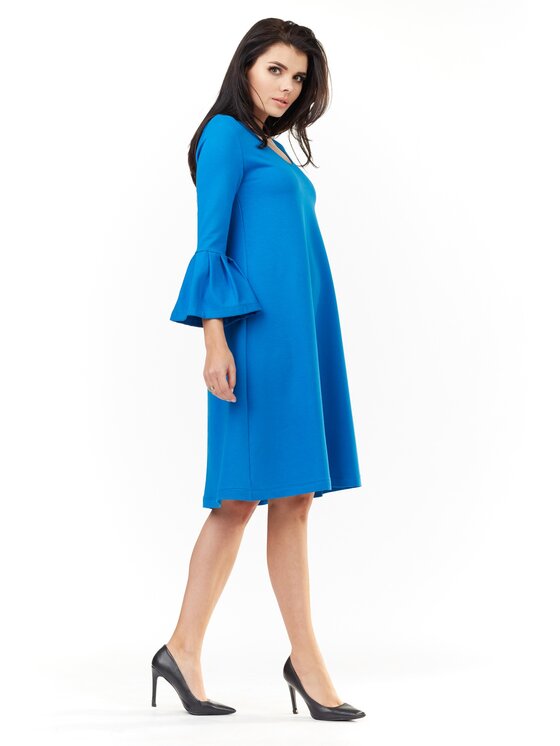 Awama Awama Vestito di maglia A207 Blu Basic Fit