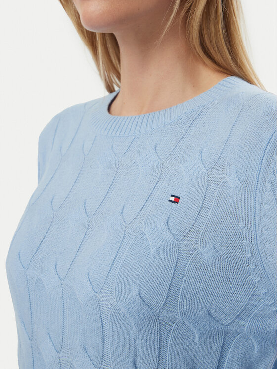 Tommy Hilfiger Tommy Hilfiger Megztinis WW0WW43586 Šviesiai mėlyna Regular Fit