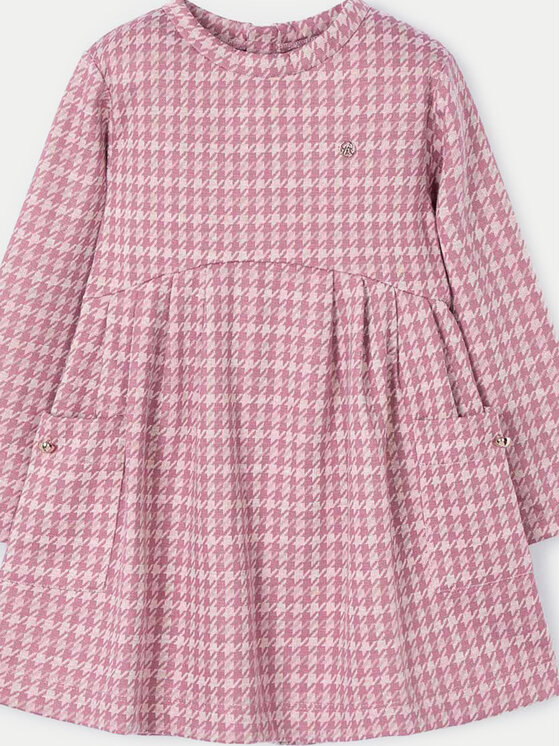 Mayoral Mayoral Pletena obleka 4928 Roza Relaxed Fit