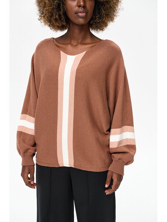 blue shadow blue shadow Sweter Rasel Brązowy Regular Fit
